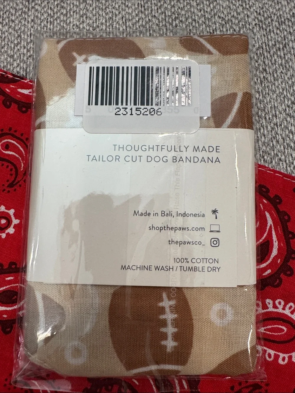 NWT set of 2. Red Paisley and Football Dog Bandana - Reversible Pet Accessory